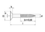 Afbeeldingen van Houtschroef, 2.5 x 16 mm, platkop, messing / nikkel