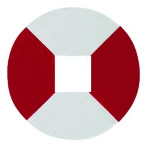 Afbeeldingen van Hoppe rood/wit plaatje, 5 x 5 mm