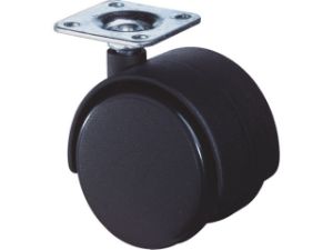 Afbeeldingen van Kelfort Meubelzwenkwiel 50 mm met bevestigingsplaat 42 x 42 mm zwart