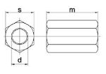 Afbeeldingen van Verlengmoer rvs a2            m6x18