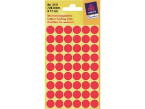 Afbeeldingen van Zweckform etiket, 12 mm, verpakking 270 stuks, 3141, rood