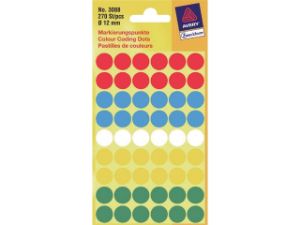 Afbeeldingen van Zweckform etiket, 12 mm, verpakking 270 stuks, 3088, assortiment