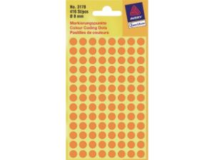 Afbeeldingen van Zweckform etiket, 8 mm, verpakking 416 stuks, 3178, oranje