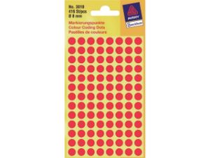 Afbeeldingen van Zweckform etiket, 8 mm, verpakking 416 stuks, 3010, rood