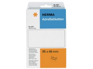 Afbeeldingen van Herma etiket adres, 95 x 48 mm, verpakking 250 stuks, leporello, 4301, wit