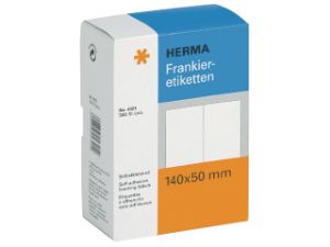 Afbeeldingen van Herma etiket, 140 x 50 mm, verpakking 500 stuks, frankeer, dubbel, 4321, wit