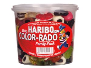 Afbeeldingen van Haribo colorado, 650 gram, wine gum en engelse drop, 72303