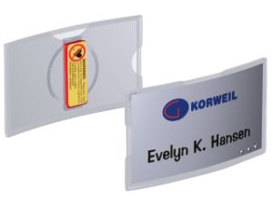 Afbeeldingen van Durable badge convex, 40 x 75 mm, inclusief magneetclip, 812319