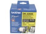 Afbeeldingen van Brother label etiket, 62 mm x 15.24 meter, dk-22606, geel