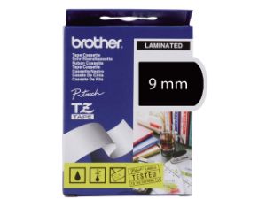 Afbeeldingen van Brother labeltape,  9 mm x 8 meter, tze-325, zwart/wit