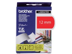 Afbeeldingen van Brother labeltape, 12 mm x 8 meter, tze-435, hard rood/wit