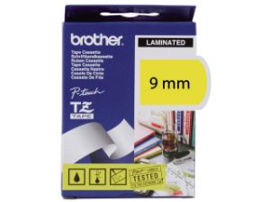 Afbeeldingen van Brother labeltape, 9 mm x 8 meter, tze-621, geel/zwart