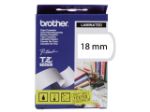 Afbeeldingen van Brother labeltape, 18 mm x 8 meter, tze-241, wit/zwart