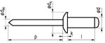 Afbeeldingen van Masterfix Blindklinknagel aluminium/staal open type/bolkop MFX 1031 4.0 x 6 mm