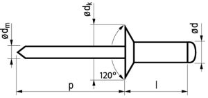 Afbeeldingen van Masterfix Blindklinknagel aluminium/staal open type/verzonken kop