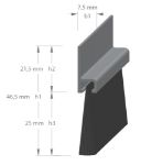 Afbeeldingen van Gezu tochtstrip met haar, 25 mm, 220 cm, H-profiel