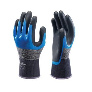 Afbeeldingen van Showa handschoen Nitril Foam Grip blauw/zwart 376R 8/L