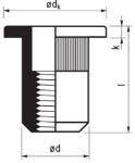Afbeelding van Masterfix Blindklinkmoer MASTERGRIP staal (verzinkt)  open type/cilinderkop