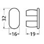 Afbeeldingen van Hermeta Eindstop Gardelux 1 1290  t.b.v. garderobebuis 1010