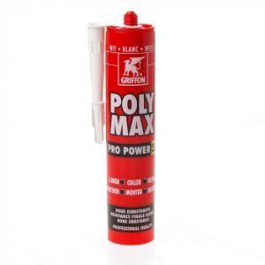 Afbeeldingen van Griffon Montagelijm Poly Max® Pro Power Wit Koker 425 g t.b.v. afdichtingen wit polymeer