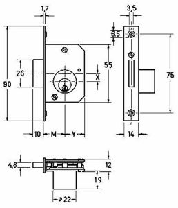 Afbeeldingen van JuNie® Meubelslot insteek cilinder 2863 25mm