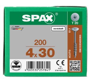 Afbeeldingen van SPAX Corpusschroef achterwandschroef T-STAR plus staal T20 4 x 30