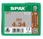 Afbeeldingen van SPAX Corpusschroef achterwandschroef T-STAR plus staal T20 4 x34