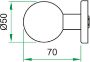 Afbeeldingen van Artitec Knopkruk bol recht geveerd PF rvs mat op rozet