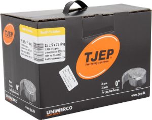 Afbeeldingen van TJEP ZE 25/75 Coilnagel tape 2,5 x 75 mm Geringd Lenskop Roestvast staal A4