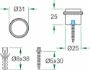 Afbeeldingen van Oxloc Deurbuffer 25 x 23 mm, vloermontage, rvs