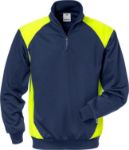 Afbeeldingen van Fristads sweater 122408 marineblauw/fluor geel