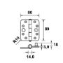 Afbeeldingen van AXA Smart veiligheidsscharnier ongelagerd, gegalvaniseerd, verzinkt, 89 x 79 x 3 mm