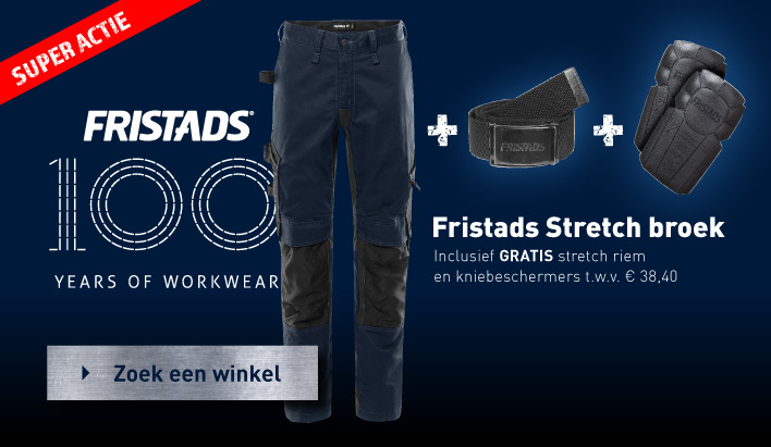 FRISTADS SUPER ACTIE - Fristads 100 years of workwear, Gratis stretch riem en kniebeschermers t.w.v. €38,40*